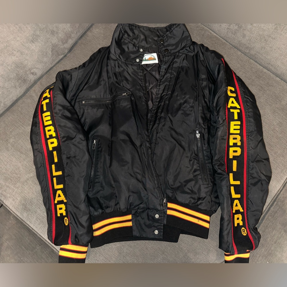 Black vinatge Bomber Jacket Caterpillar